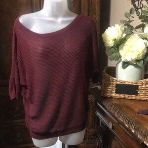 Express burgundy Blouse with Dolman Sleeves
